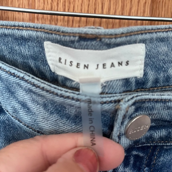 Risen wide leg, barrel Classic High-Rise Blue Women's Jeans - Picture 2 of 5